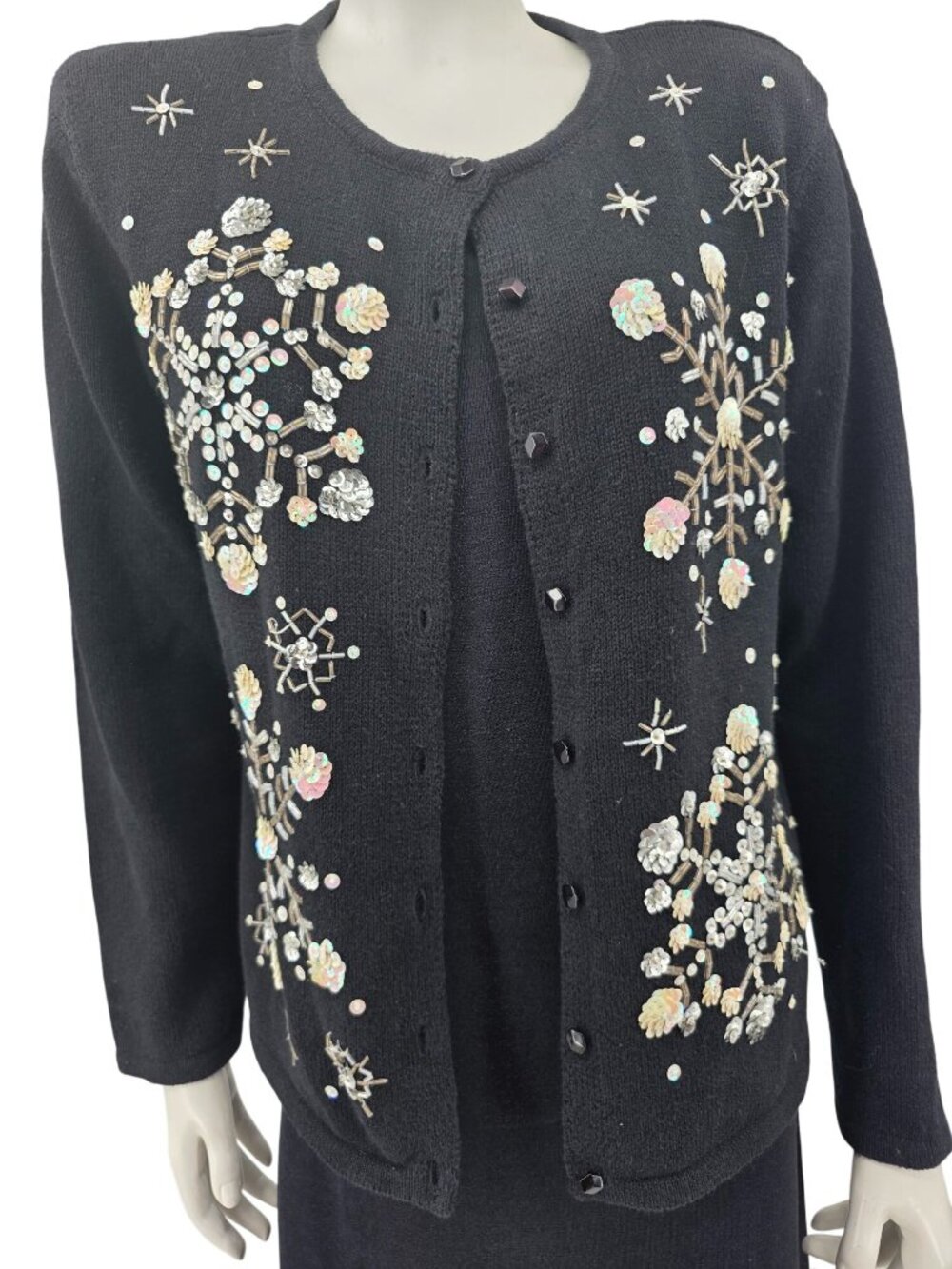 Tiara International Christmas Collection 2004 Black Sweater Size Medium